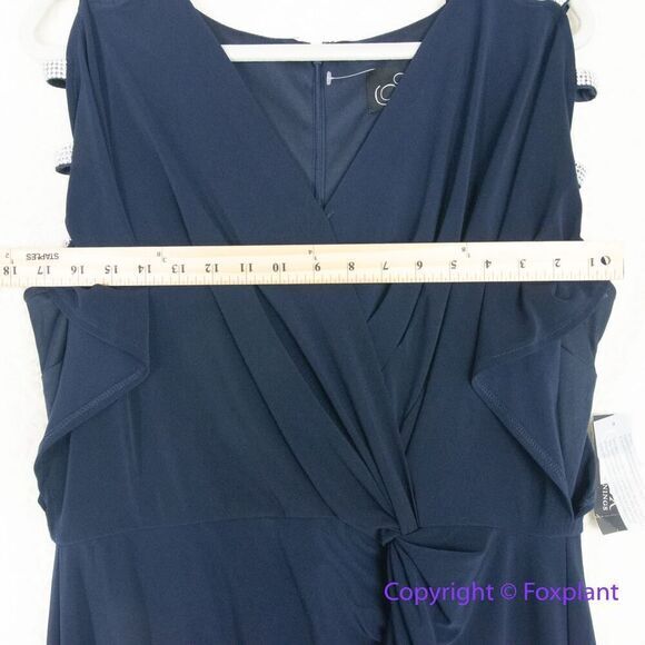 New! Alex Evenings Long Knot Dress with Embellished Short Sleeve,‎ size 14 - Picture 9 of 16